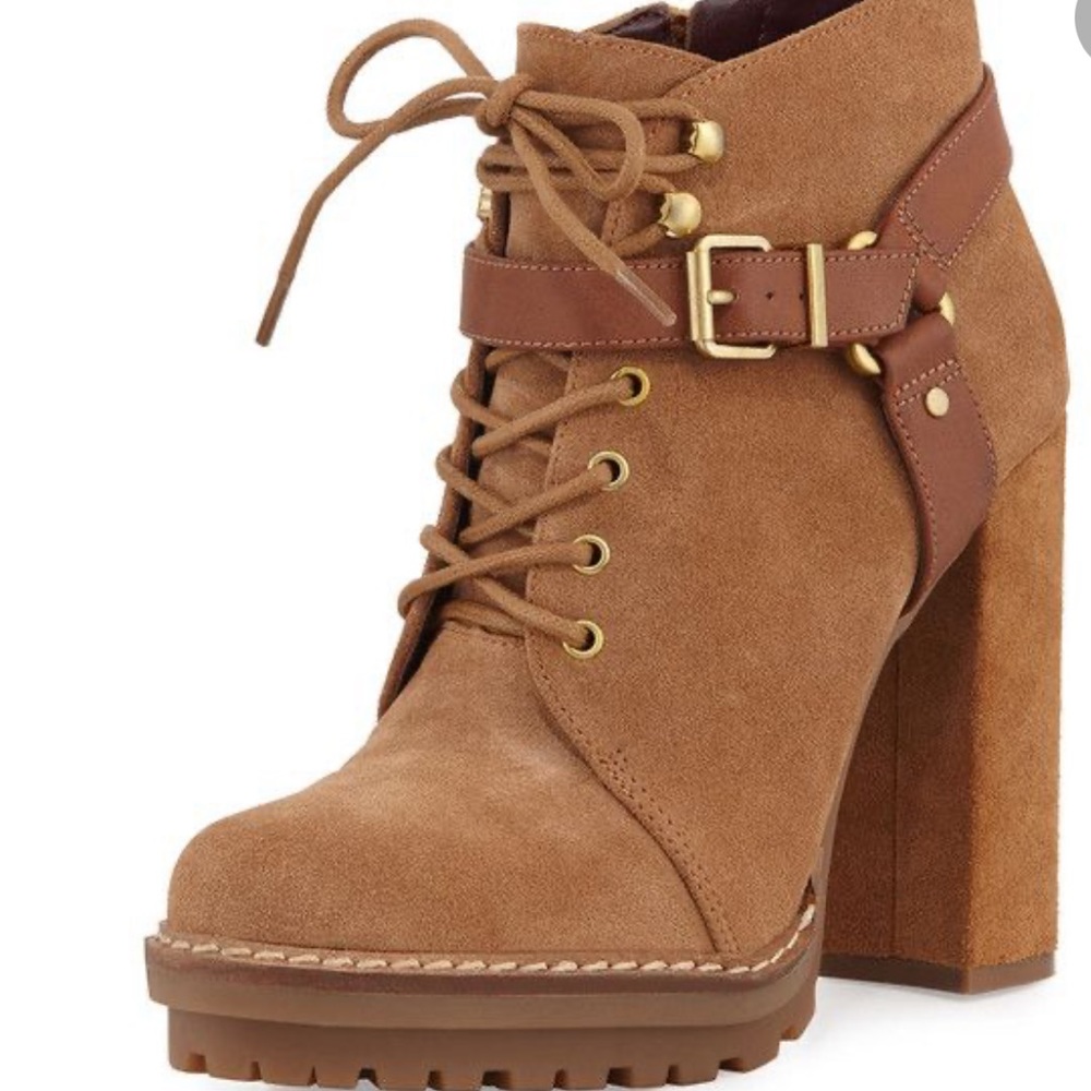 BCBGeneration Tan Suede Ankle Booties